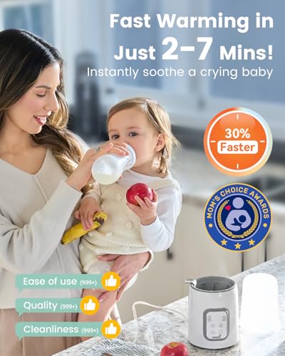 GROWNSY 8-in-1 Fast Child Bottle Hotter with Timer for Breastmilk and Method, Exact Temperature Management, Defrosting, Sterilizing, Retaining Heat, and Heating Child Meals Jars