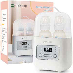 HIYAKOI Quick Child Bottle Hotter – Good Temperature Management for Breastmilk, 24-Hour Warmth Retention, Sterilization, Child Meals Heating, Thawing, and Appropriate with All Bottles…