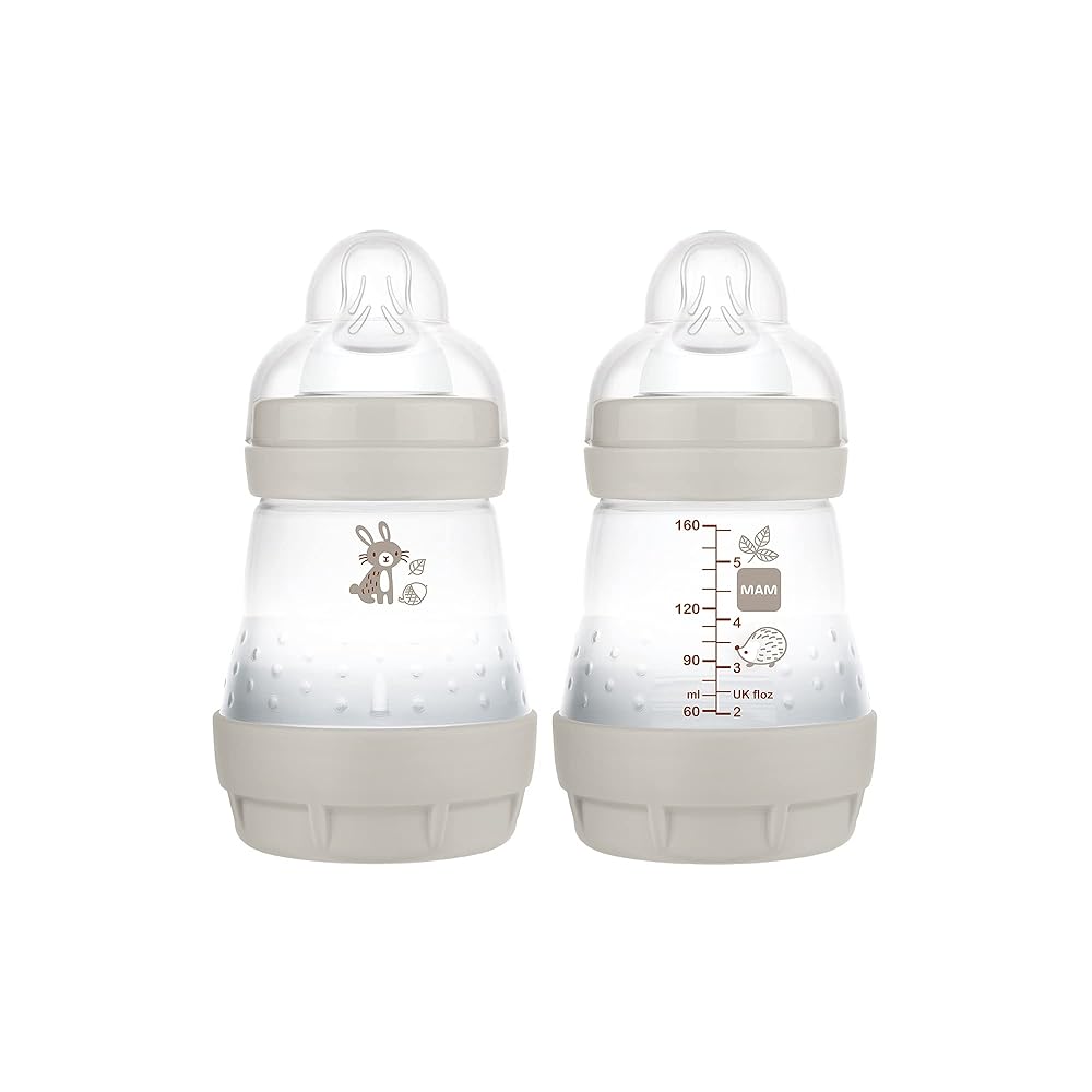 MAM Straightforward Begin Anti-Colic Child Bottle, 5 oz – Easy Transition from Breast to Bottle, Minimizes Air Bubbles and Colic, New child Pleasant, Matte/Unisex, Pack of two (1 Pack)