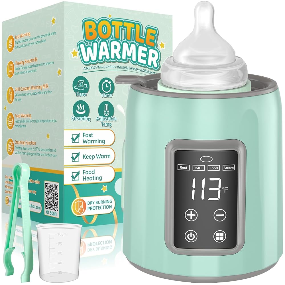 Moveable Bottle Hotter for Breastmilk and Method – Quick and Even Heating, Temperature Management, Automated Shut-Off Timer, BPA-Free, Compact Design with Digital Show